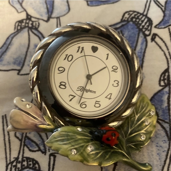 Brighton Desk Clock w/ladybug - Picture 4 of 5